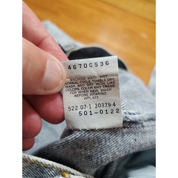 Vintage Levi's 501 Jeans Mens 30x29 (Tag 32x30) Acid Wash Denim Button Fly USA - Picture 8 of 13